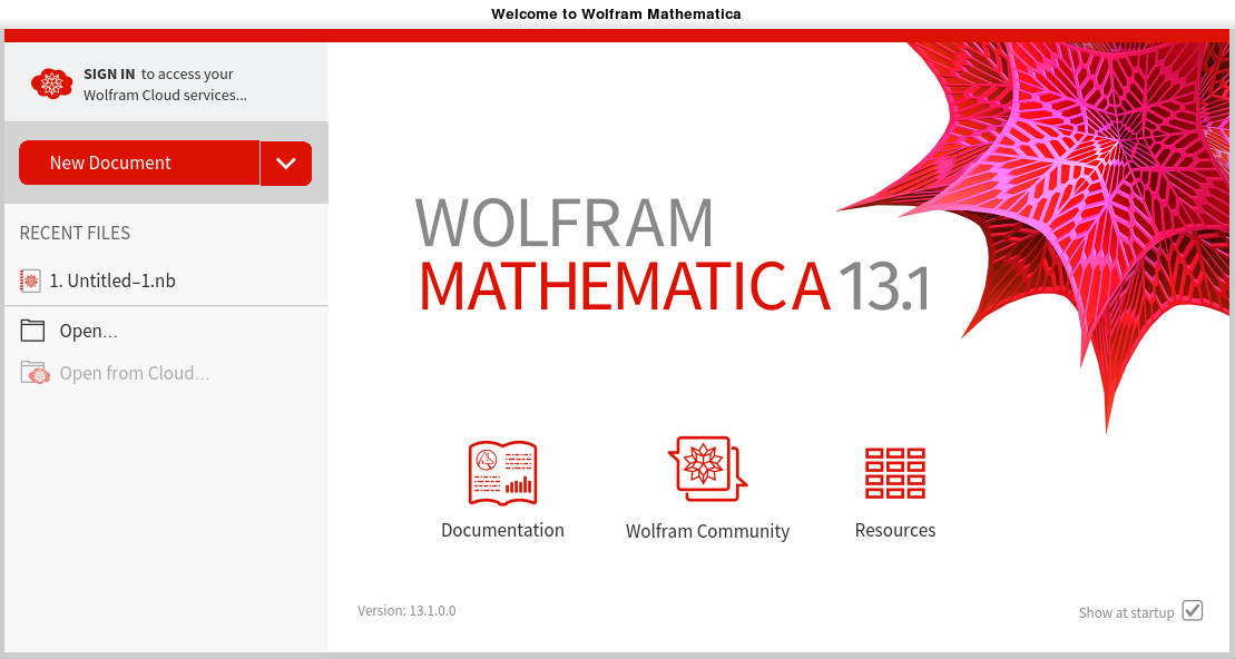 Mathematica GUI launched over X11